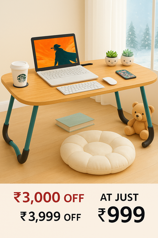 Study Table/Bed Table/Foldable and Portable Wooden/Writing Desk for Office/Home/School